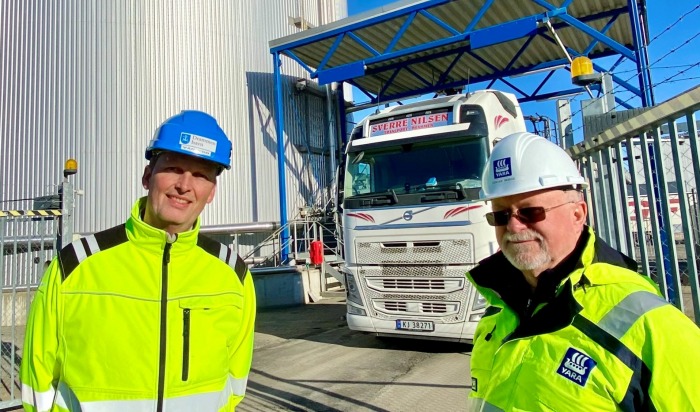 Yara på skinner via havna